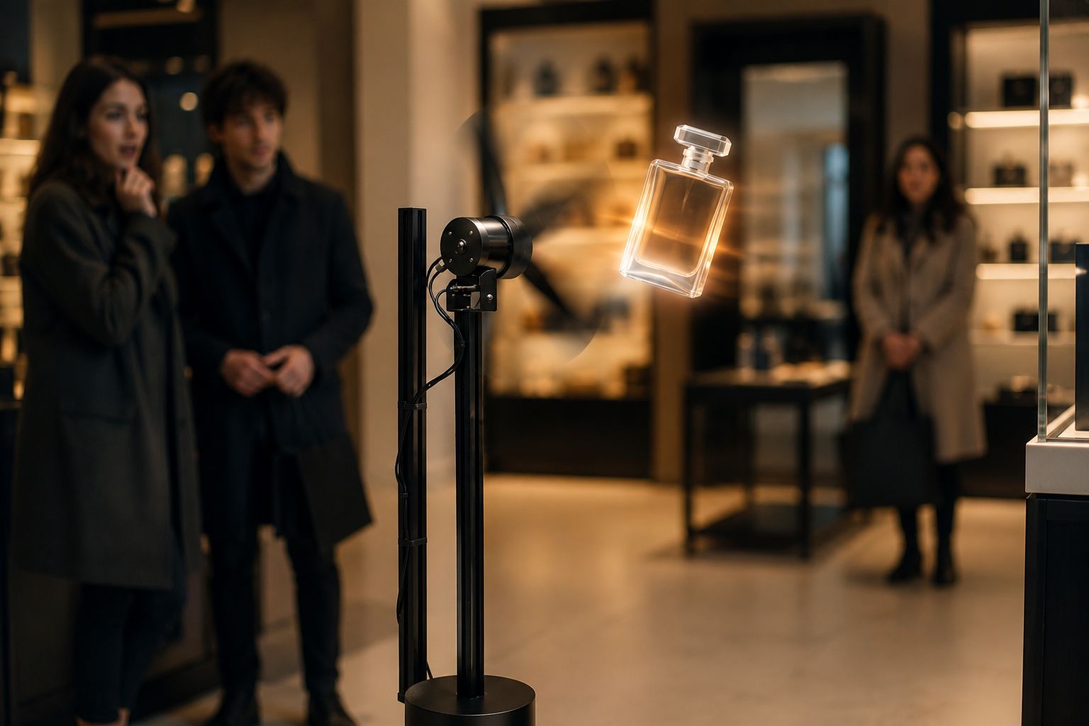 3D hologram in a perfume store
